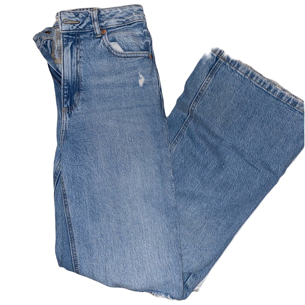 GARAGE Flare Ripped Knee Denim Medium Wash Size 5